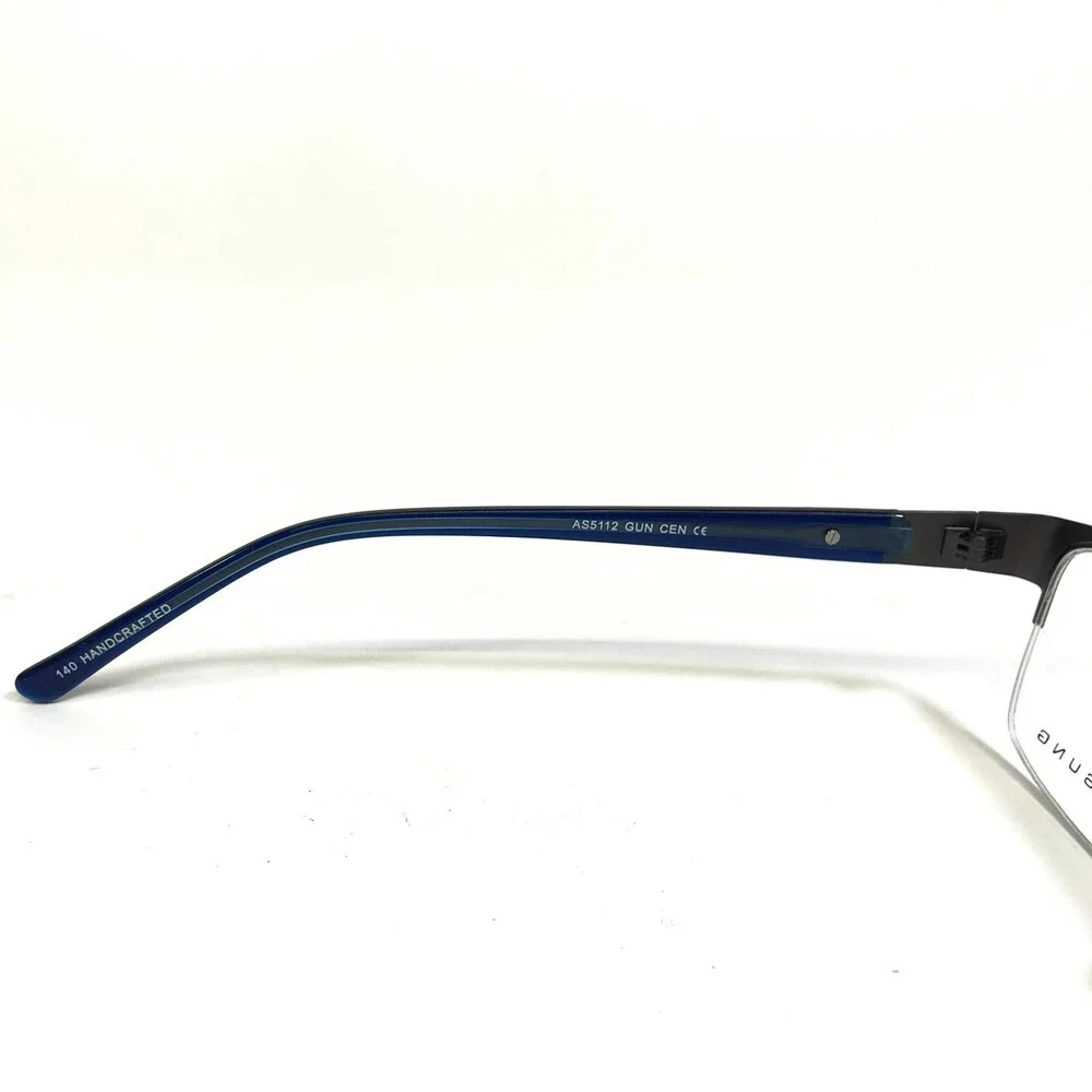 Alfred Sung Eyeglasses Frames AS5112 GUN CEN Rectangular Half Rim 55-19-140